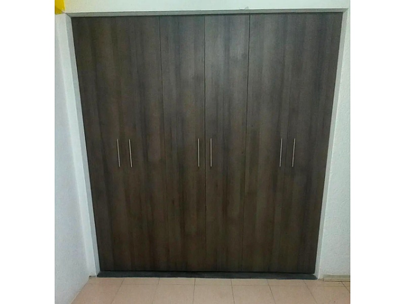 closet color nogal México Diseño en Aluminio y Melamina