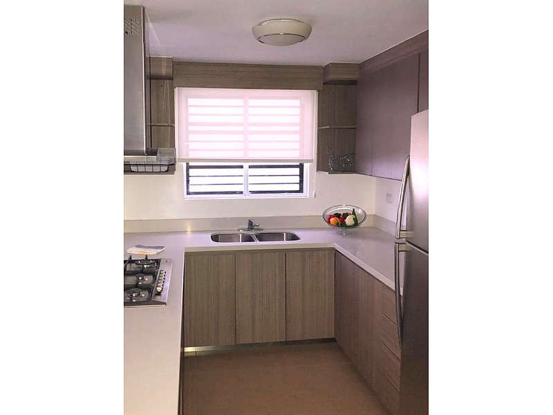 Muebles de cocina beige con gris Mexico