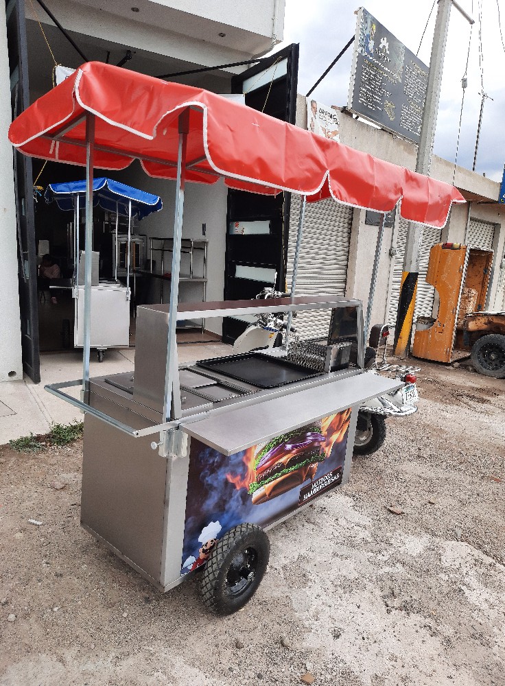 Carrito Comida Mexico Casa García acero inoxidable	