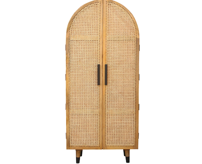 Wood Cane Armoire