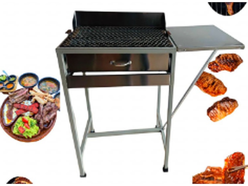 Asador con Mesa Abatible Acero México