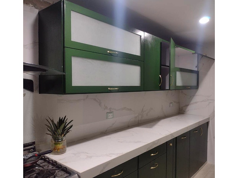 modular de cocina color verde México Pisos, Baños Y Cocinas