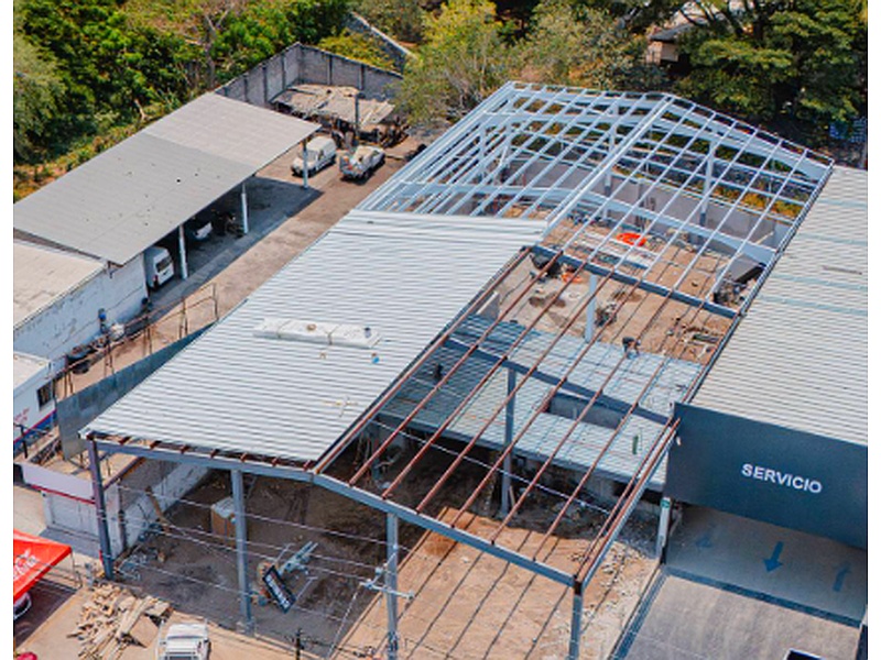 Preinstalación de aluminio en techo México TRAMEVI