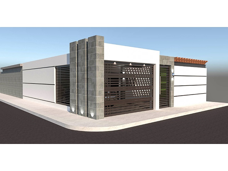 fachada de casa moderna Mexicali Construcciones de Mexicali