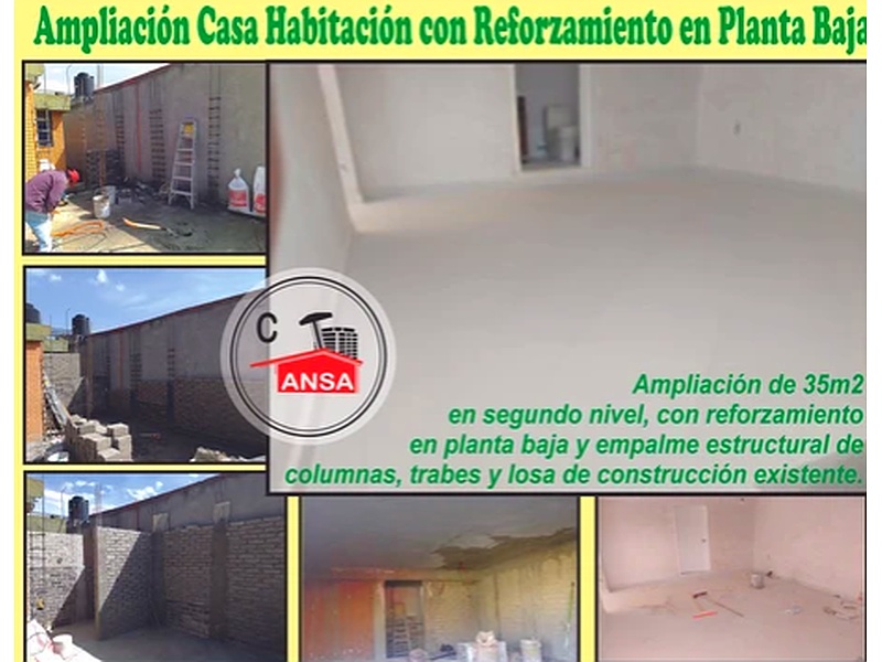 Ampliación de casa con reforzamiento en planta baja México