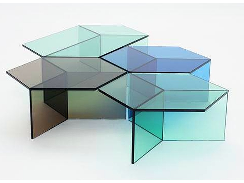 mesa de centro sala México ALUMINIO Y VIDRIO LILY