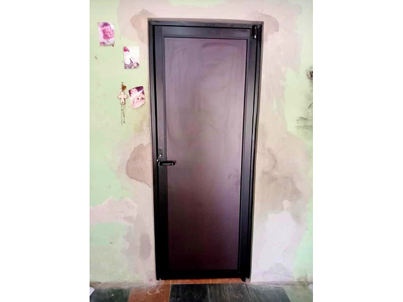 Puerta Vidrio Marco Aluminio Marrón CDMX vidrios y aluminio Luna