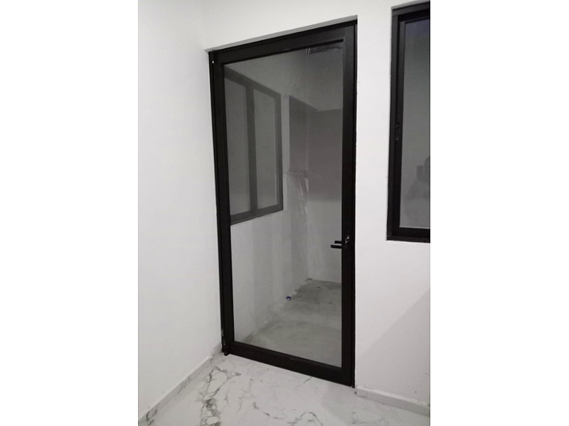 Puerta Vidrio Marco Aluminio Negro CDMX vidrios y aluminio Luna