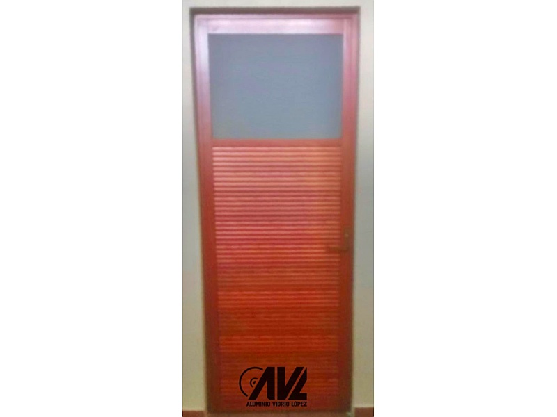 Puerta de aluminio cerezo Mexico Aluminio y Vidrio López