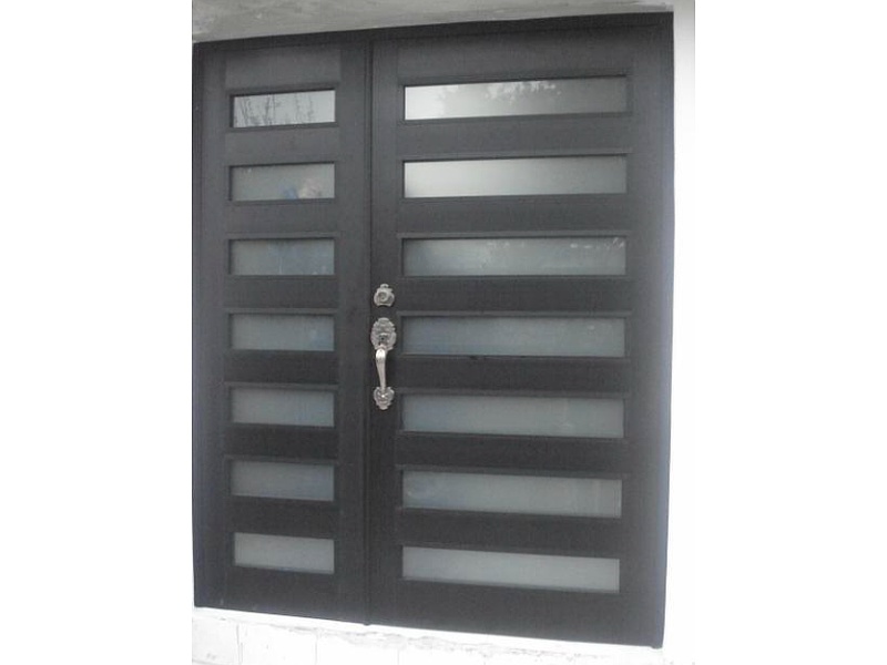 Puerta Panelada de Alumino Negro México