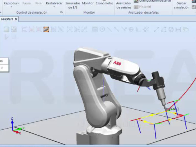 Simulación de ABB en robotstudio, Apodaca