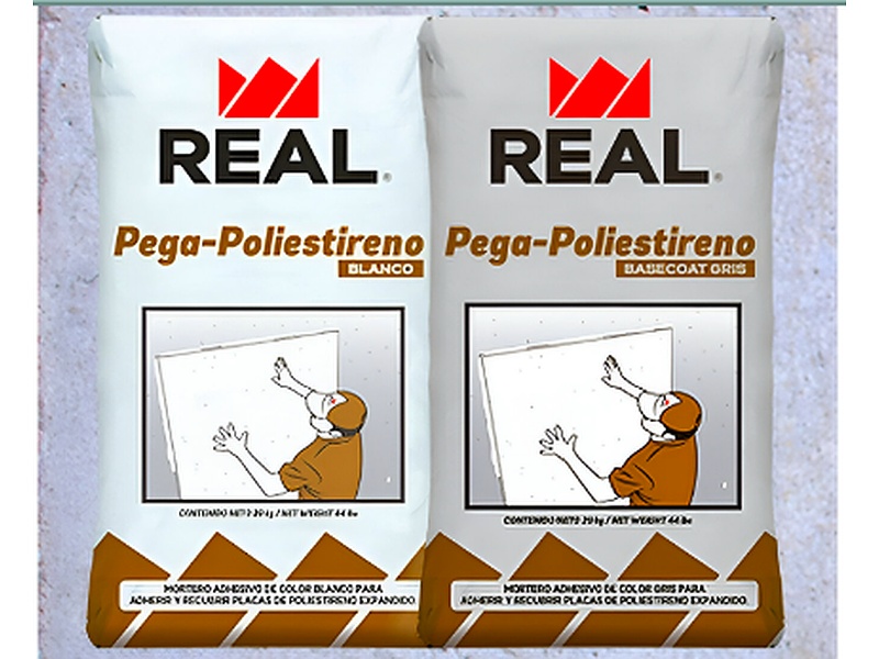 Pega-Poliestireno Basecoat Blanco y Gris.