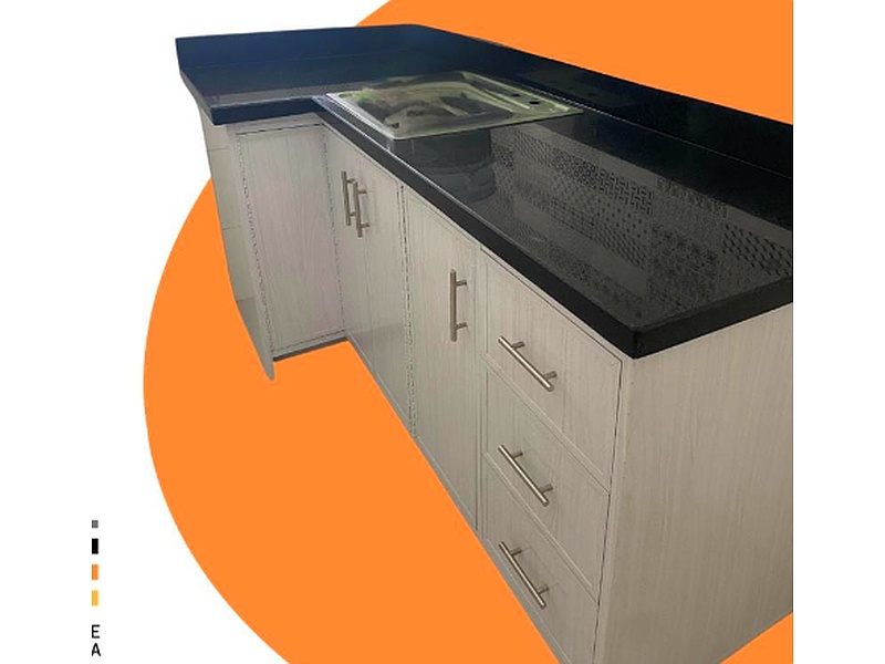 cocina blanco madera Cancún PVC Muebles de la Riviera