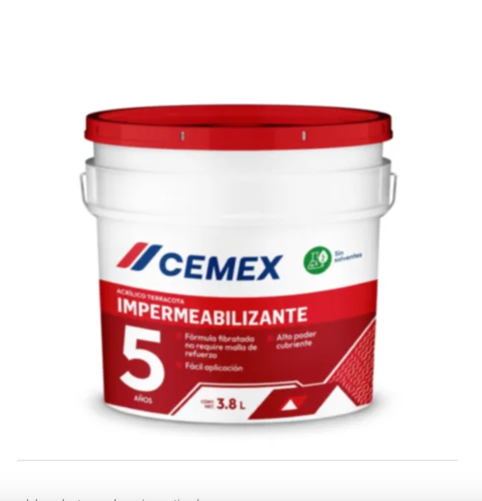 Cemex, Impermeabilizante Terracota 5 años, Galón 3.8 Lt