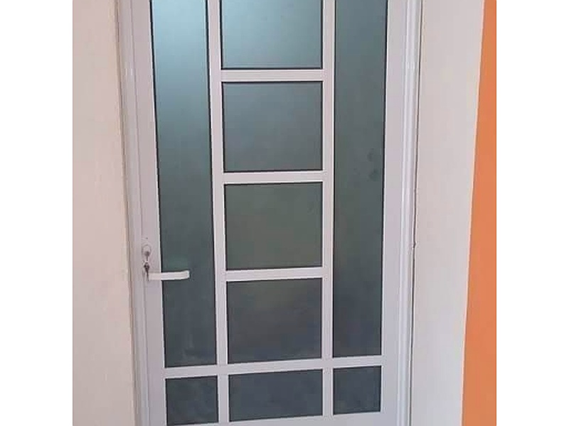 Puerta Vidrio Paneles Rectangulares Manzanillo Aluminio,Vidrio Y Tablaroca
