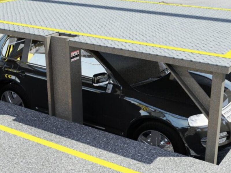 Elevador de autos subterráneos en CDMX