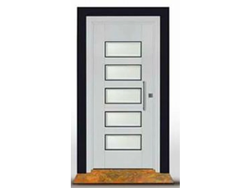 Puerta de Aluminio Natural con Panel de Vidrio México