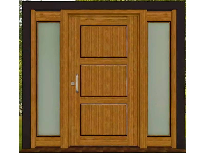 Puerta Simil Madera con Panel de Vidrio Esmiralado México