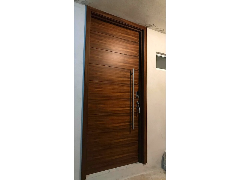 Puerta Madera Diseño Franjas Pequeñas CDMX Jmc carpinteria