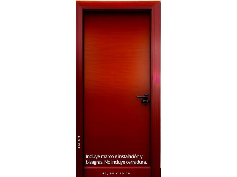 Puerta de madera color café Mexico