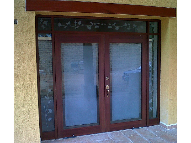 puerta con cristal esmerilado Oaxaca Vidriería Coronel
