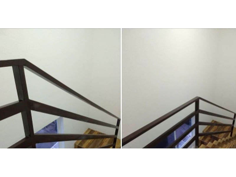 Pasamanos de madera y aluminio