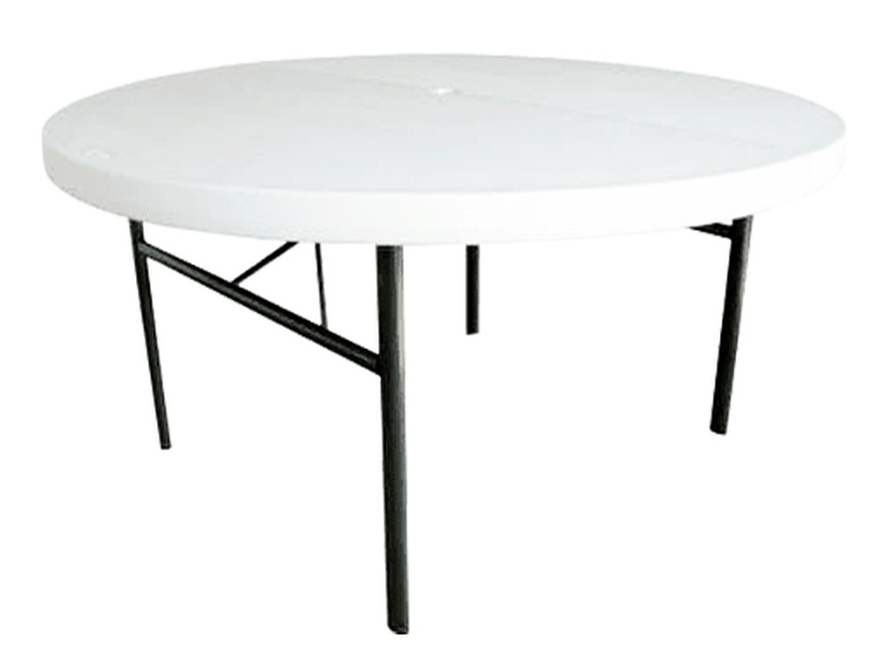 MESA REDONDA 1.83M PLEGABLE BLANCA MÉXICO