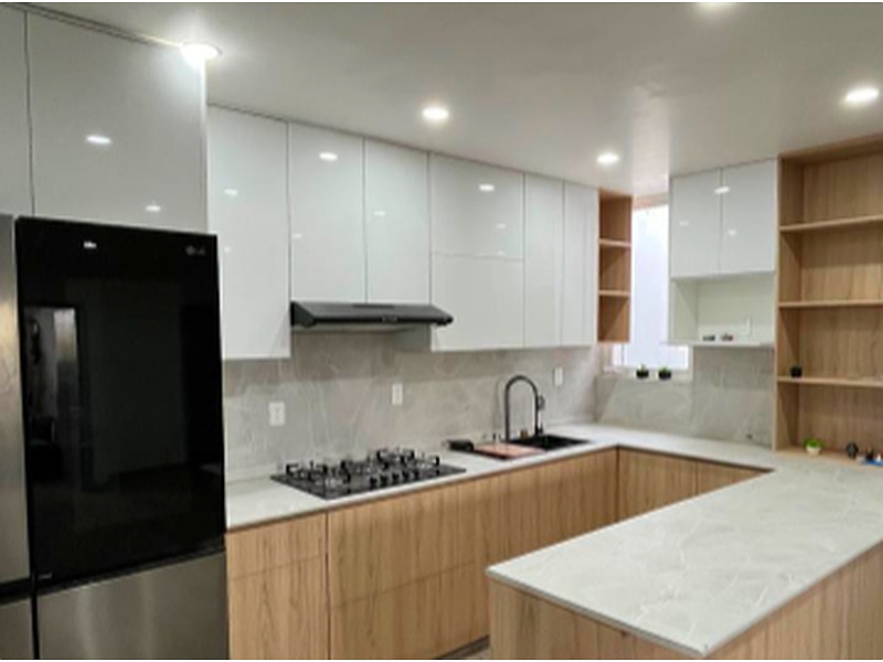 Cocina integral tono blanco México