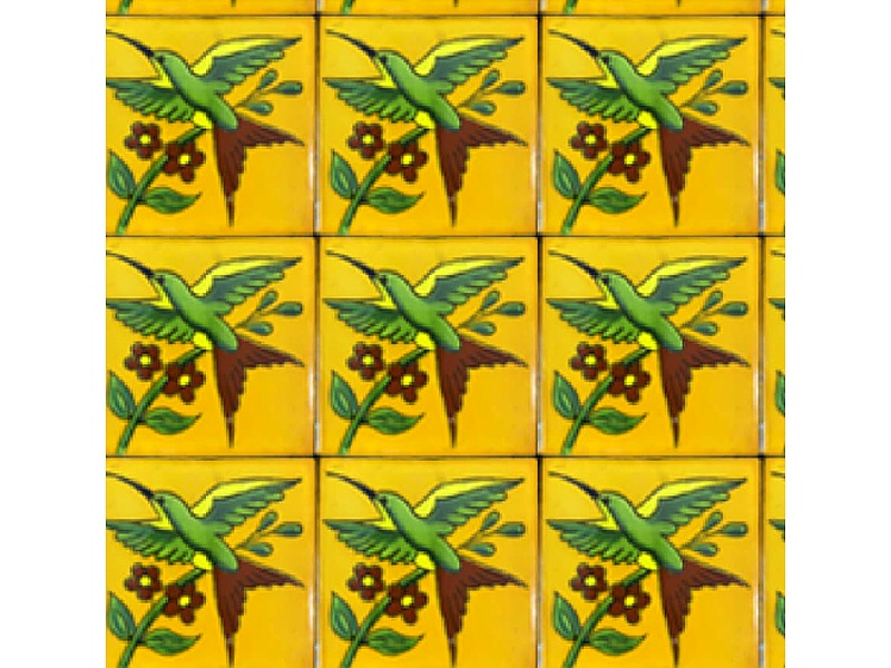 Ceramica con diseño de colibri Mexico