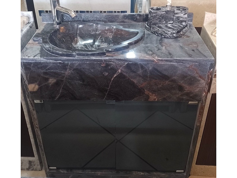 Mueble de baño en mármol negrizo Mexico