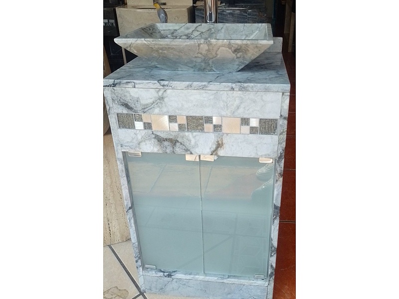 Mueble de baño en mármol gris Mexico