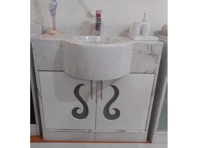 Mueble de baño en mármol blanco Mexico