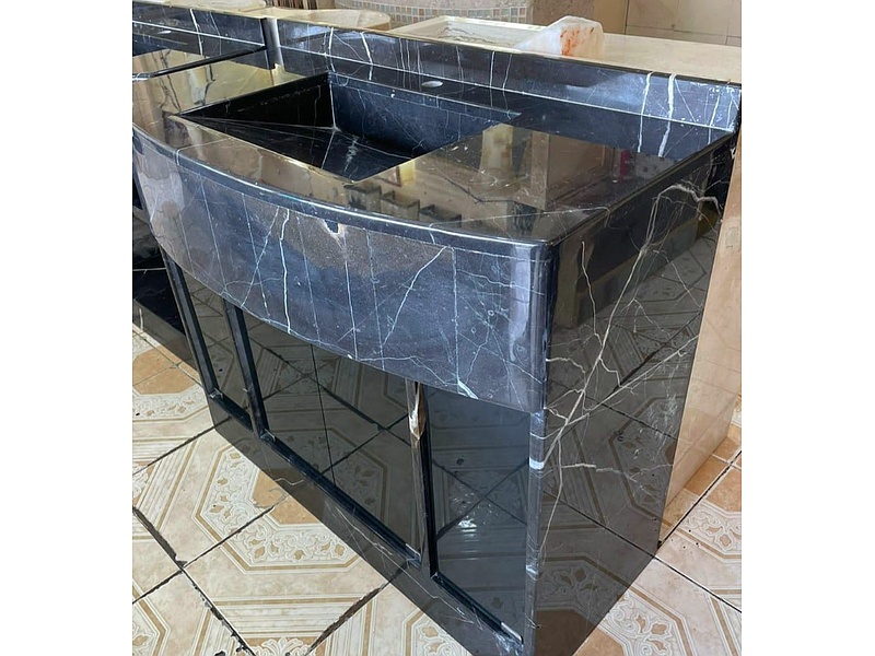 Mueble de baño en mármol negro Mexico