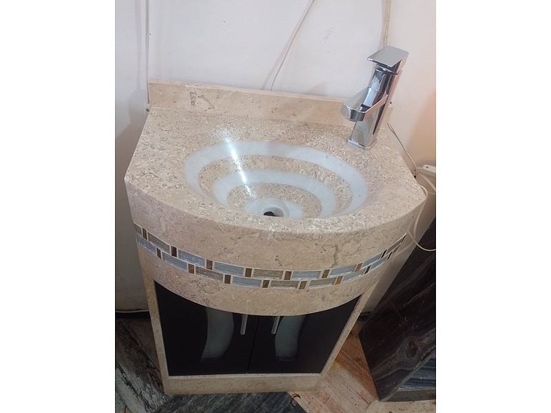 Mueble de baño en granito color arena Mexico