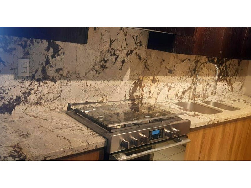 Mesón de mármol blanco con negro Mexico