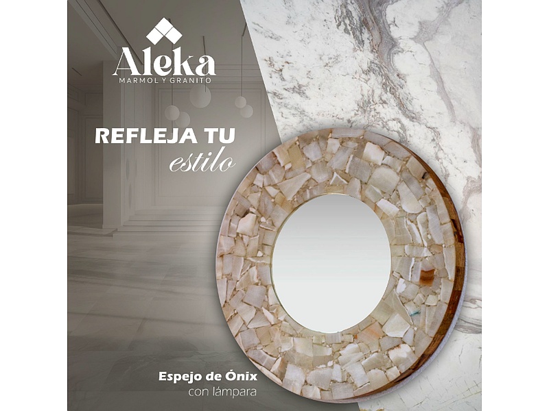 Espejo de onix con lámpara México