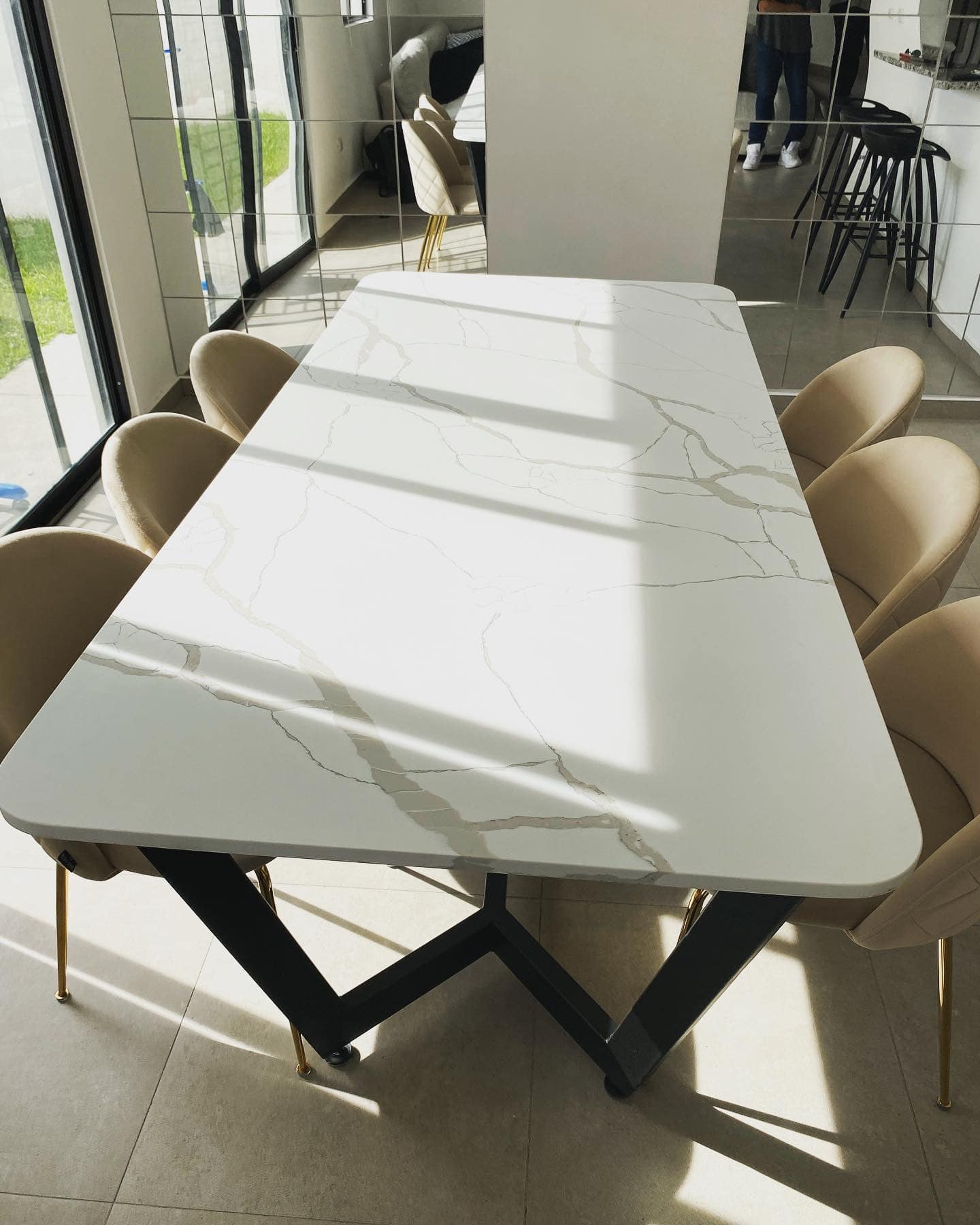 Mesa de Comedor Mármol Blanco Mexico