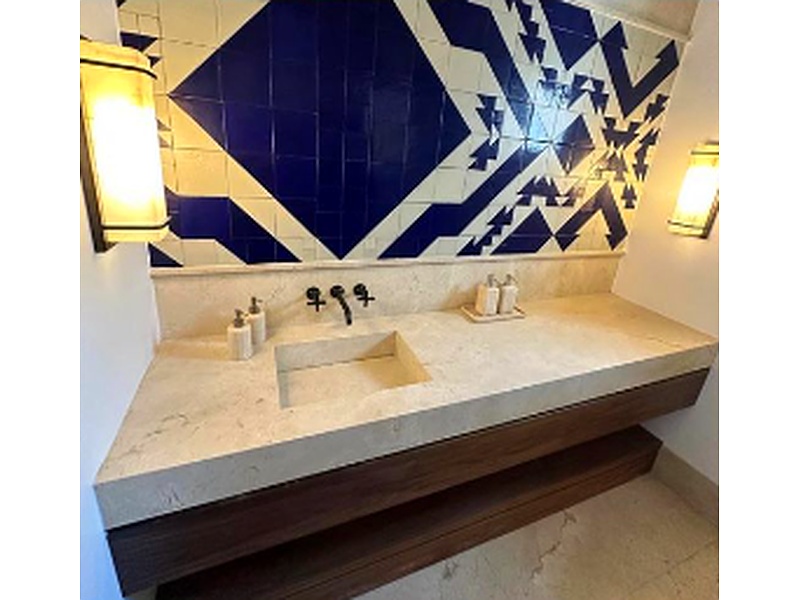 Cubierta Lavabo Mármol Crema Marfil México