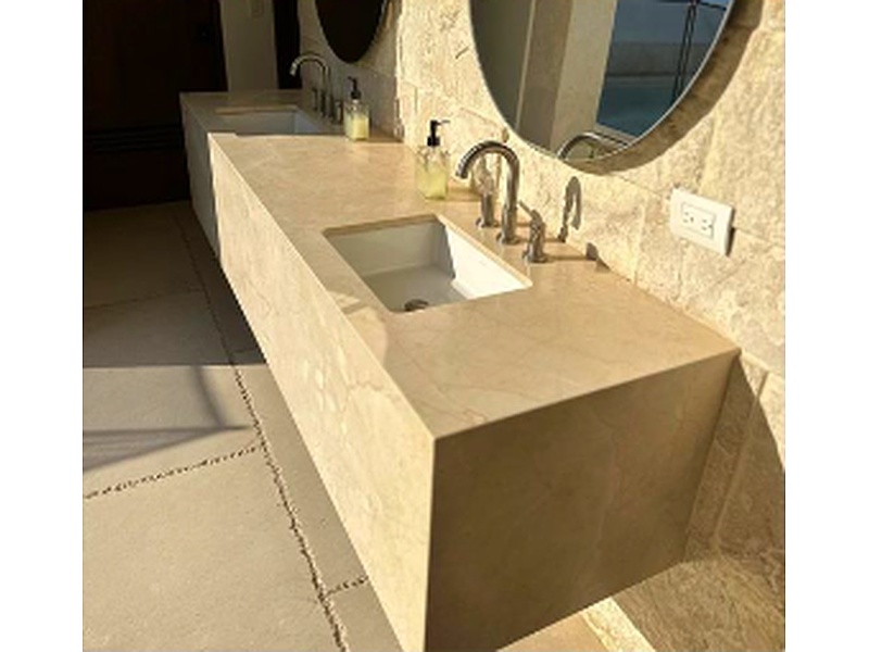 Lavabo Exterior Mármol Crema Marfil México