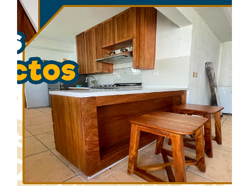 Cubierta Cocina Madera Caoba México