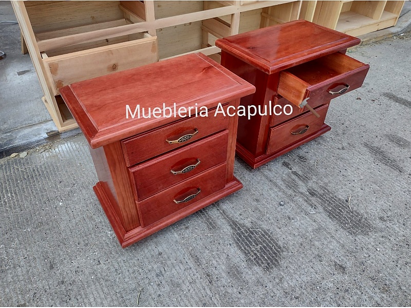 Nocheros 3 cajones en madera México