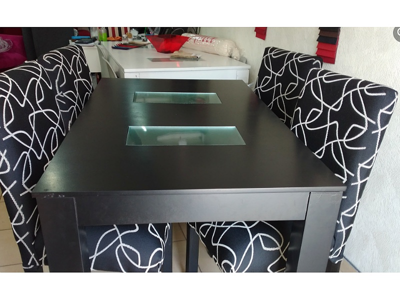mesa de comedor con cristal México Muebleria Esperanza