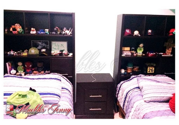 Cama con repisas México Muebles Jenny