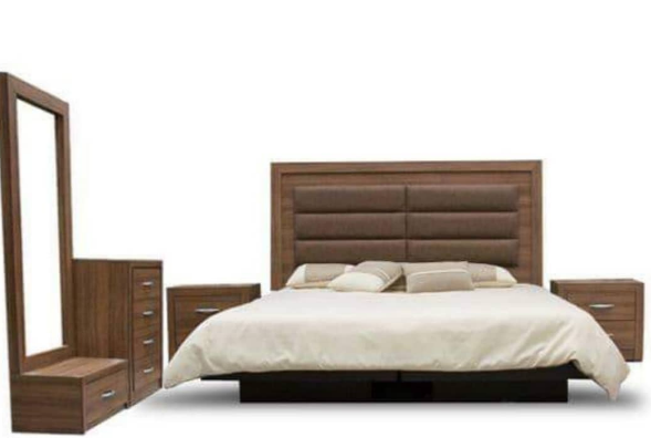 Cama forrada café México Muebles Jenny