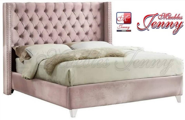 Cama forrada rosa México Muebles Jenny