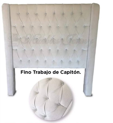 Espaldar Cama blanca forrada Morelos Muebles Jenny