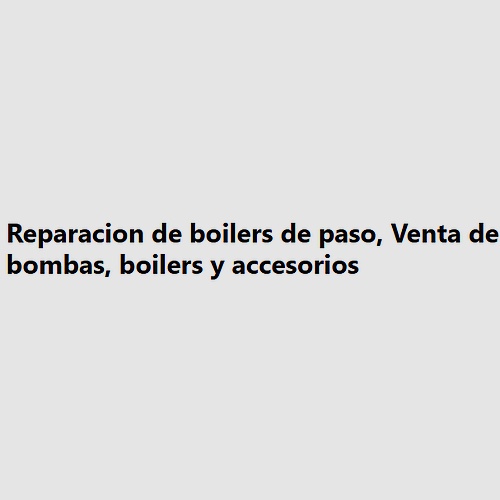 BL Venta y Rep. Lavadoras y Boiler Paso
