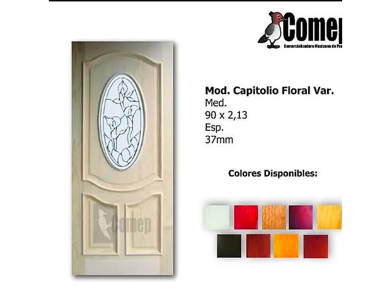 Puerta de Madera Modelo Capitolio Floral, Tlalnepantla
