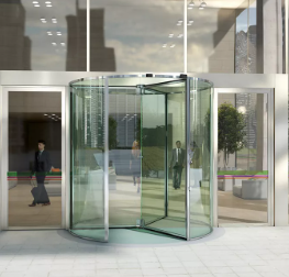 Puerta giratoria de cristal de tres y cuatro hojas Mexico Puertas automáticas SIB