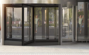 Puerta giratoria de alta capacidad ASSA ABLOY RD3L Mexico Puertas automáticas SIB